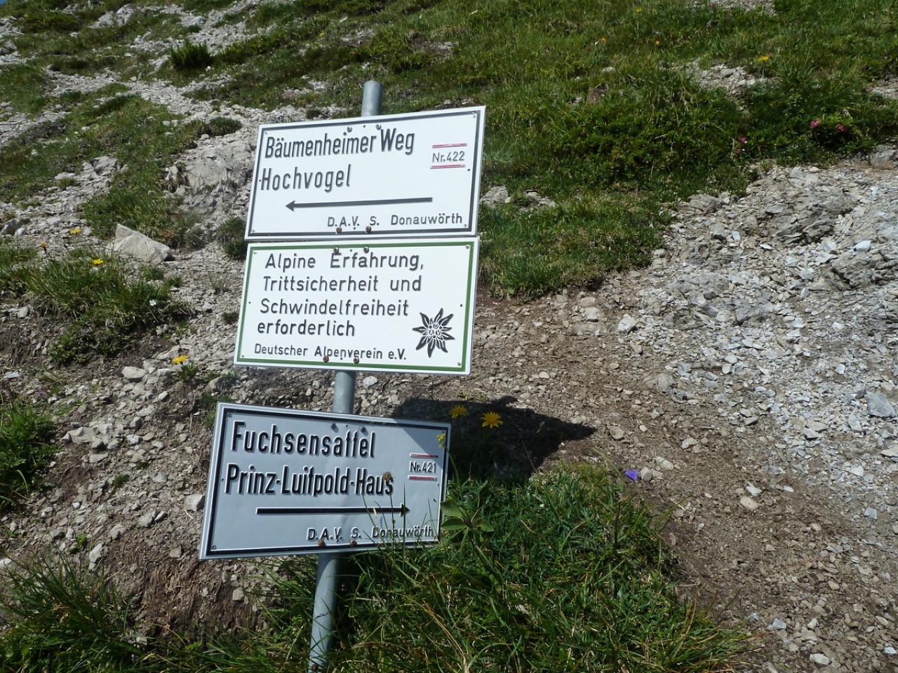  Wegweiser - Weg zum Hochvogel