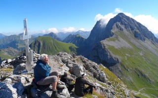  auf dem Falschkogel mit bester Sicht zum Maldongrat