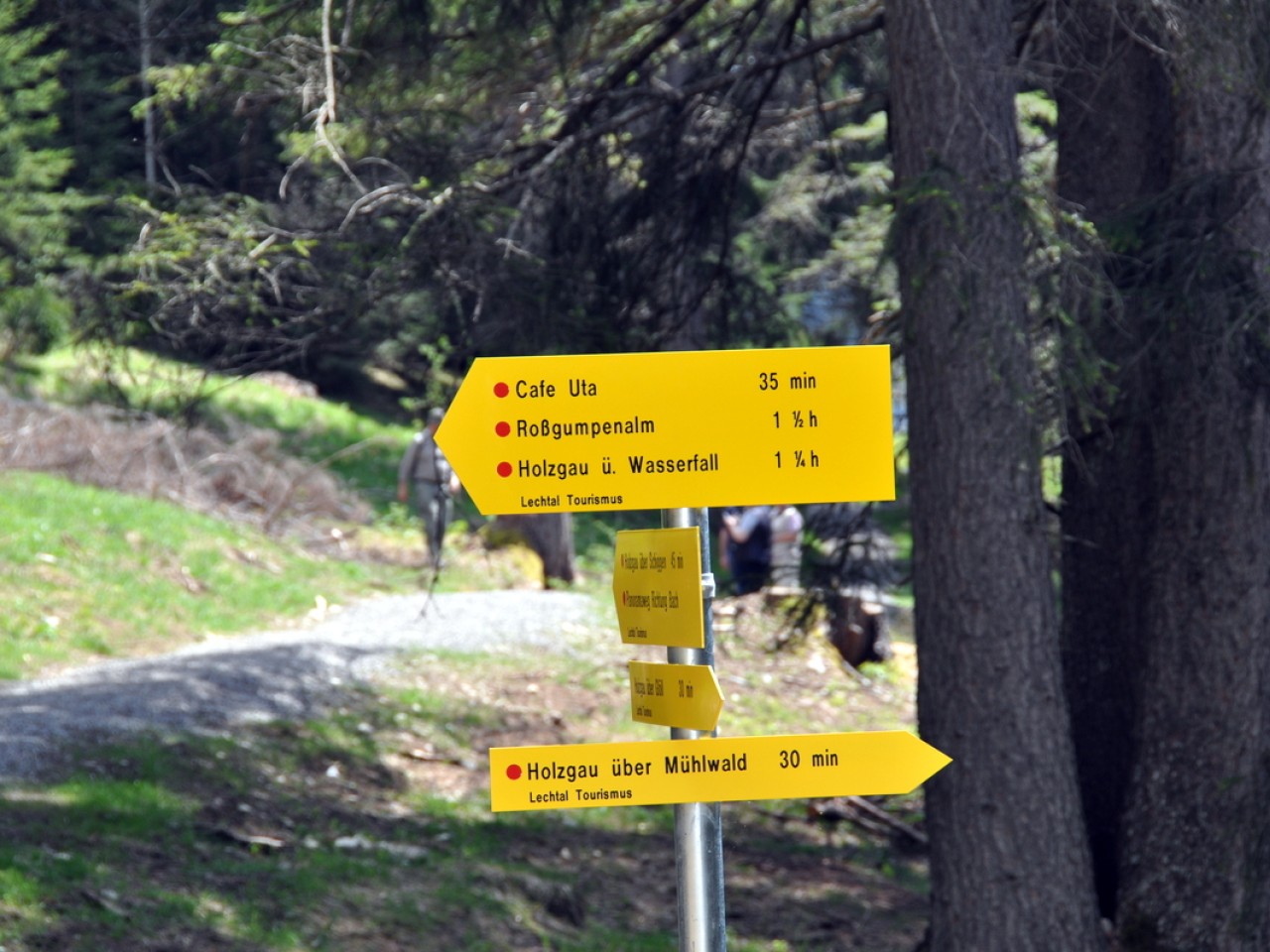  Holzgau im Frühling - Wegschilder