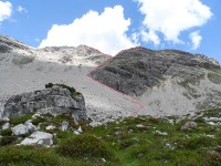 im Geröll nach oben