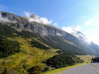 auf dem Hahntennjoch, der Berg noch im Morgennebel