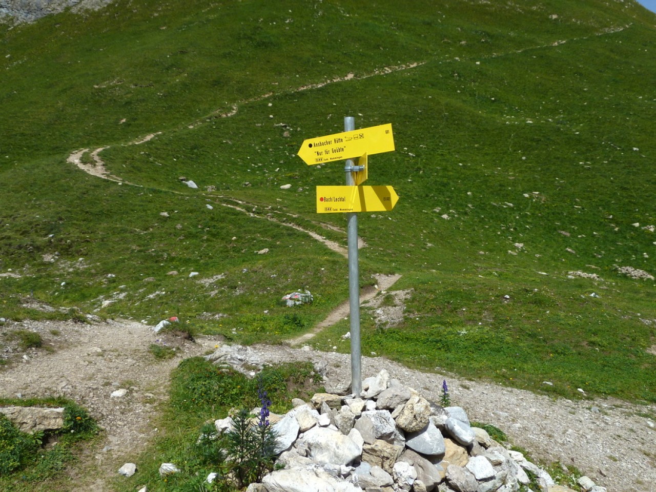 Wegweiser vor der Memminger Hütte