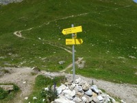 Wegweiser vor der Memminger Hütte