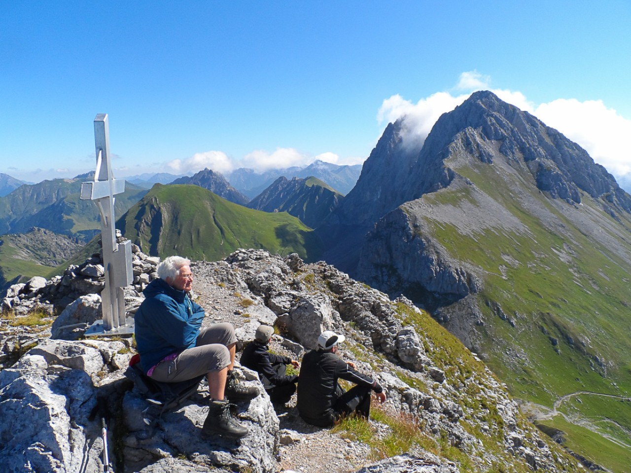  auf dem Falschkogel mit bester Sicht zum Maldongrat