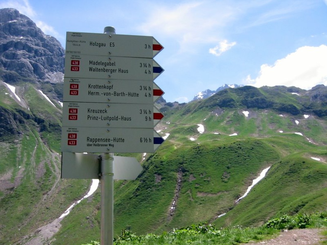  Schild auf dem Weg zur Kemptner Hütte