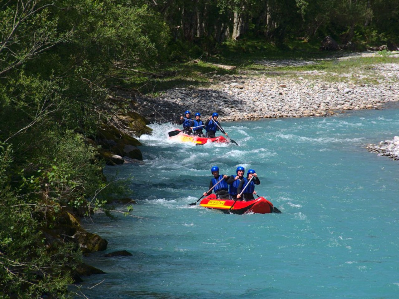  Canadierboote auf dem Lech
